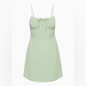 NWT aritzia wilfred bellow mini dress in pastel sage green